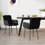 Vidaxl chaises à manger lot de 2 noir velours Vidaxl chaises à manger lot de 2 noir velours