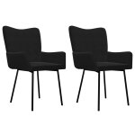 Vidaxl chaises à manger lot de 2 noir velours Vidaxl chaises à manger lot de 2 noir velours