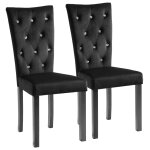Vidaxl chaises à manger lot de 2 noir velours Vidaxl chaises à manger lot de 2 noir velours