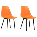 Vidaxl chaises � manger lot de 2 orange pp
