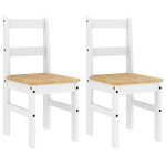 Vidaxl chaises � manger lot de 2 panama blanc bois massif de pin