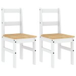 Vidaxl chaises  manger lot de 2 panama blanc bois massif de pin