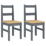 Vidaxl chaises � manger lot de 2 panama gris bois massif de pin