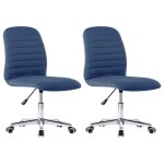 Vidaxl chaises  manger lot de 2 bleu tissu
