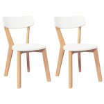 Vidaxl chaises � manger 2 pcs bois massif caoutchouc