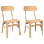 Vidaxl chaises  manger 2 pcs bois massif caoutchouc