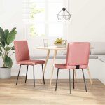 Vidaxl chaises  manger lot de 2 rose similicuir
