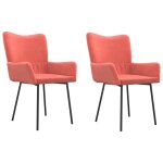 Vidaxl chaises  manger lot de 2 rose velours