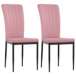 Vidaxl chaises � manger lot de 2 rose velours