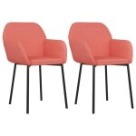Vidaxl chaises  manger lot de 2 rose velours