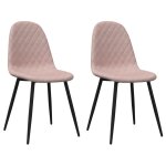 Vidaxl chaises à manger lot de 2 rose velours Vidaxl chaises à manger lot de 2 rose velours