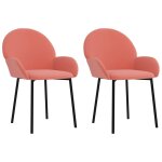 Vidaxl chaises � manger lot de 2 rose velours