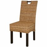 Vidaxl chaises  manger lot de 2 rotin kubu bois de manguier