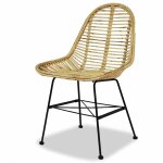 Vidaxl chaises � manger lot de 2 rotin naturel