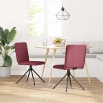 Vidaxl chaises � manger lot de 2 rouge bordeaux tissu