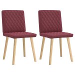 Vidaxl chaises � manger lot de 2 rouge bordeaux tissu