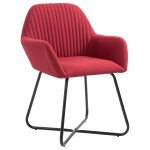Vidaxl chaises  manger lot de 2 rouge bordeaux tissu