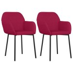 Vidaxl chaises  manger lot de 2 rouge bordeaux velours