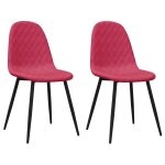 Vidaxl chaises � manger lot de 2 rouge bordeaux velours