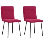 Vidaxl chaises � manger lot de 2 rouge bordeaux velours