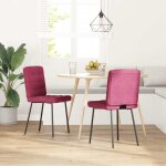 Vidaxl chaises  manger lot de 2 rouge bordeaux velours