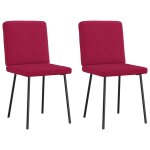 Vidaxl chaises � manger lot de 2 rouge bordeaux velours