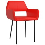 Vidaxl chaises � manger lot de 2 rouge similicuir