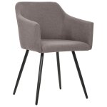 Vidaxl chaises � manger lot de 2 taupe tissu