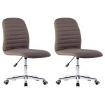 Vidaxl chaises à manger lot de 2 taupe tissu Vidaxl chaises à manger lot de 2 taupe tissu