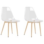 Vidaxl chaises � manger lot de 2 transparent pet