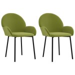 Vidaxl chaises � manger lot de 2 vert clair velours