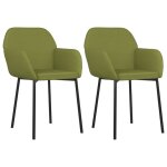 Vidaxl chaises � manger lot de 2 vert clair velours
