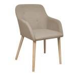 Vidaxl chaises  manger lot de 4 beige tissu et chne massif