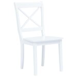 Vidaxl chaises à manger lot de 4 blanc bois d'hévéa massif Vidaxl chaises à manger lot de 4 blanc bois d'hévéa massif
