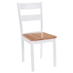Vidaxl chaises � manger lot de 4 blanc bois d'h�v�a massif