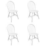 Vidaxl chaises à manger lot de 4 blanc bois d'hévéa solide Vidaxl chaises à manger lot de 4 blanc bois d'hévéa solide