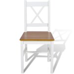 Vidaxl chaises  manger lot de 4 blanc bois de pin