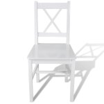 Vidaxl chaises  manger lot de 4 blanc bois de pin
