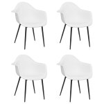 Vidaxl chaises  manger lot de 4 blanc pp