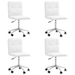 Vidaxl chaises à manger lot de 4 blanc similicuir Vidaxl chaises à manger lot de 4 blanc similicuir