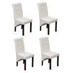 Vidaxl chaises � manger lot de 4 blanc similicuir