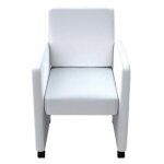 Vidaxl chaises � manger lot de 4 blanc similicuir