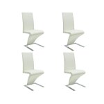 Vidaxl chaises � manger lot de 4 blanc similicuir
