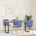 Vidaxl chaises  manger lot de 4 bleu jean tissu