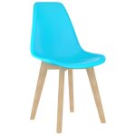 Vidaxl chaises � manger lot de 4 bleu plastique