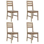 Vidaxl chaises � manger lot de 4 bois d'acacia massif