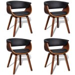 Vidaxl chaises � manger lot de 4 bois courb� et similicuir