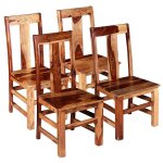 Vidaxl chaises � manger lot de 4 bois massif