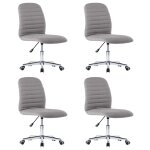Vidaxl chaises � manger lot de 4 gris clair tissu