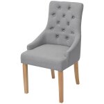 Vidaxl chaises  manger lot de 4 gris clair tissu